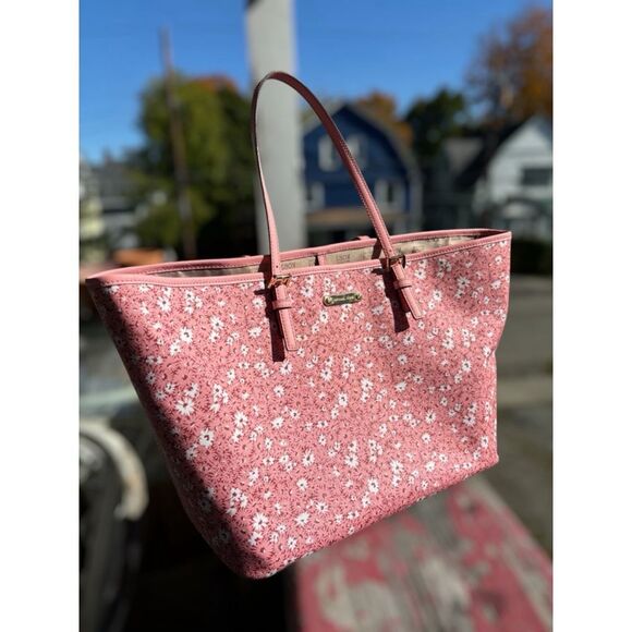 Michael Kors Large Travel Jet Set Carry All Tote, Magenta Wallet & Card Holder - Picture 9 of 16